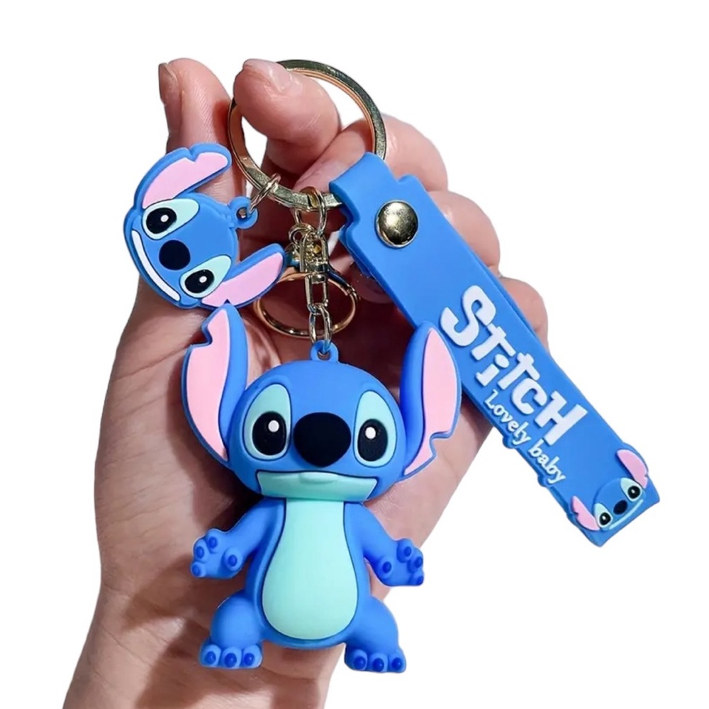 Royal Blue and Turquoise Stitch Character Keychain